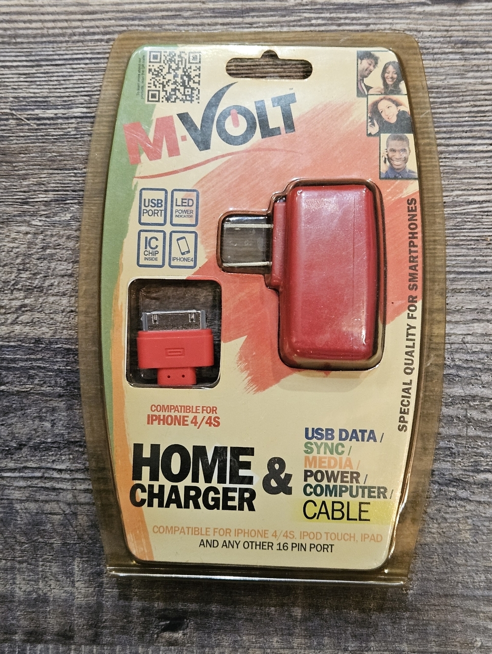 MVolt Home Charger Combo For Iphone 4/4s with USB Cable